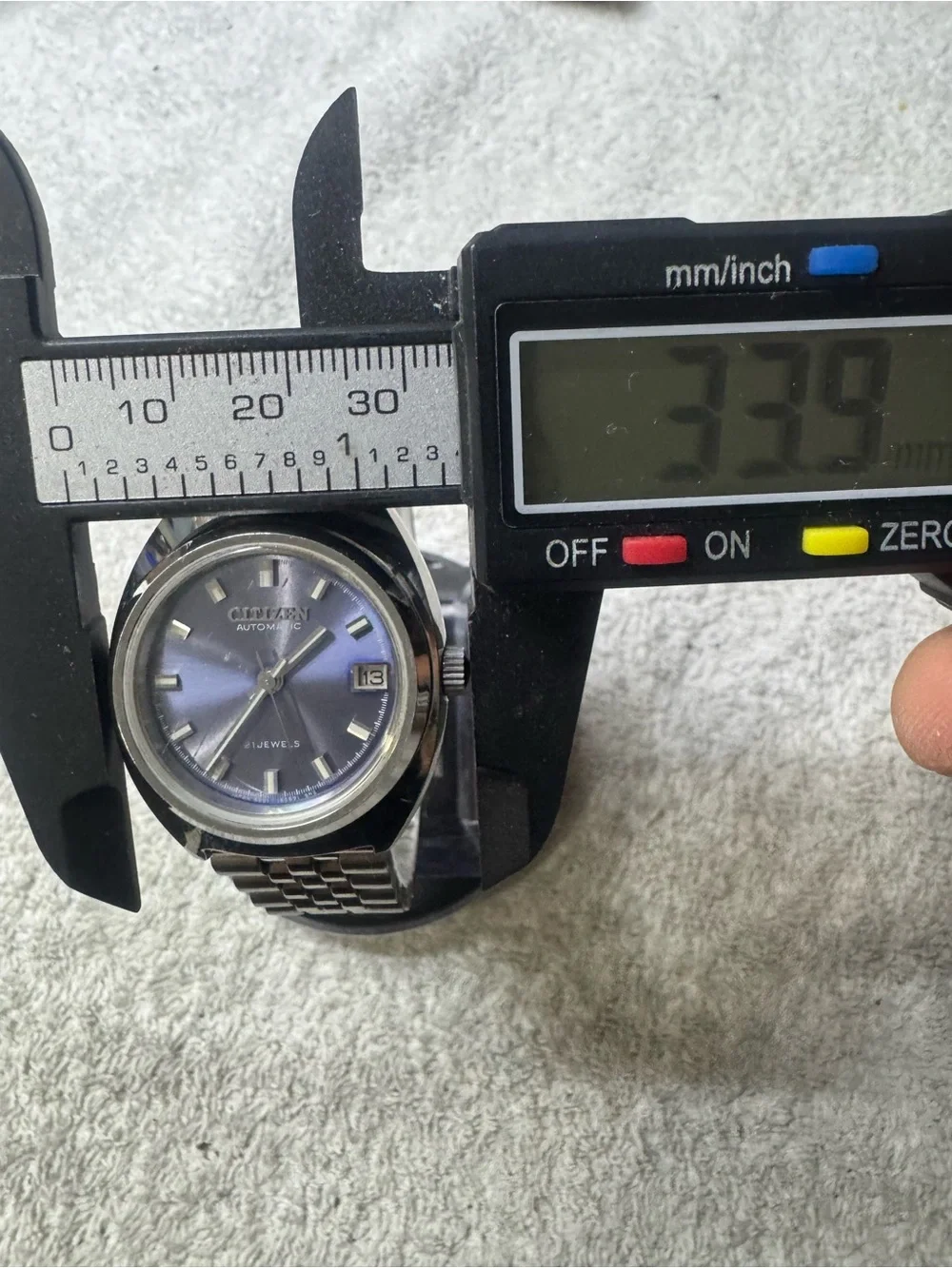 Citizen Automatic Watch with Blue Sunburst Dial and Steel Bracelet